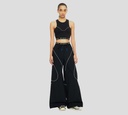 Off White - PANTALON DEPORTIVO NEGRO ANCHO CON FRANJA BLANCA