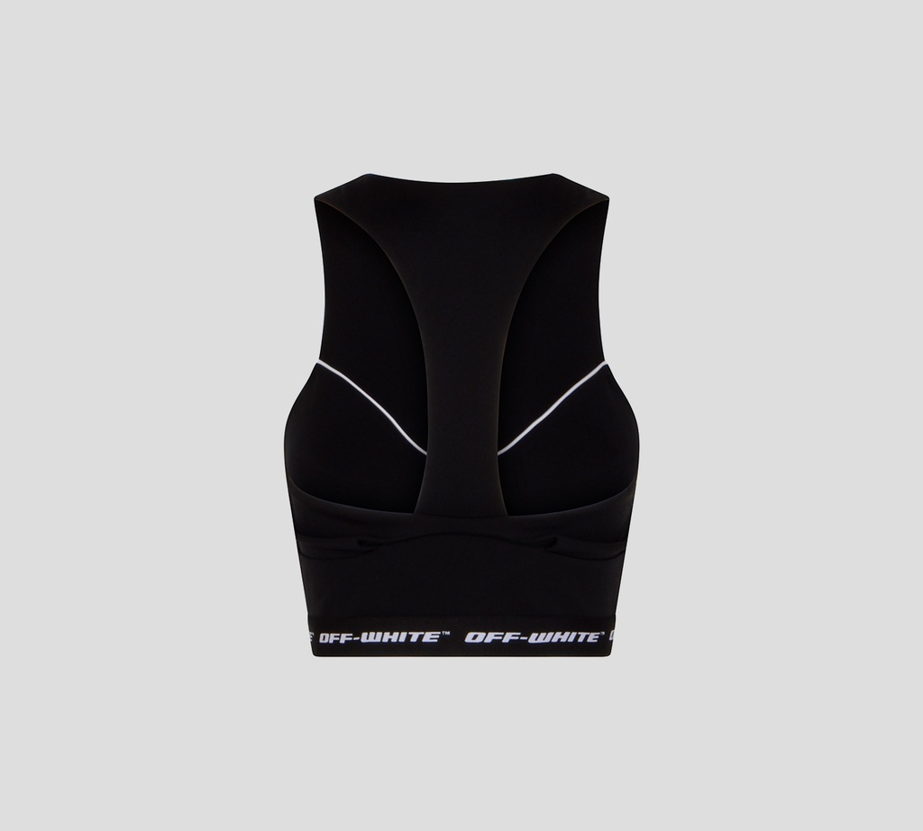 Off White - TOP CORTO NEGRO CON BANDA ELASTICA