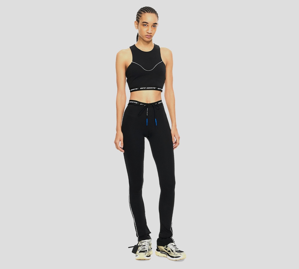 Off White - TOP CORTO NEGRO CON BANDA ELASTICA