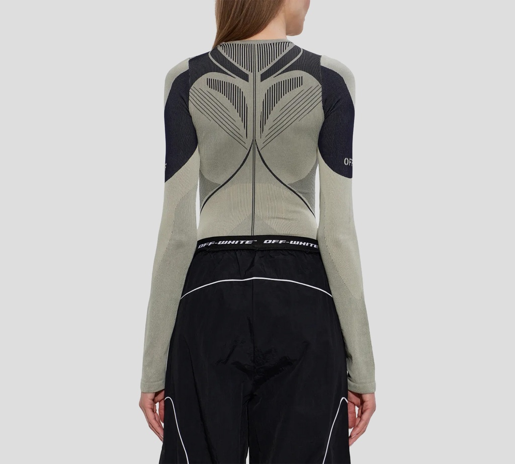 Off White - BODY GRIS CON AZUL MANGA LARGA