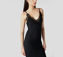 Philipp Plein - VESTIDO NEGRO CON FARALAO DE ENCAJE