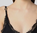 Philipp Plein - TOP NEGRO DE TIRANTES DE CANALÉ CON ENCAJE