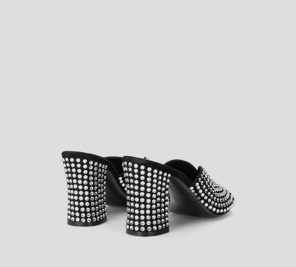Philipp Plein - SANDALIAS NEGRAS DE TACON BAJO CON PEDRERIA