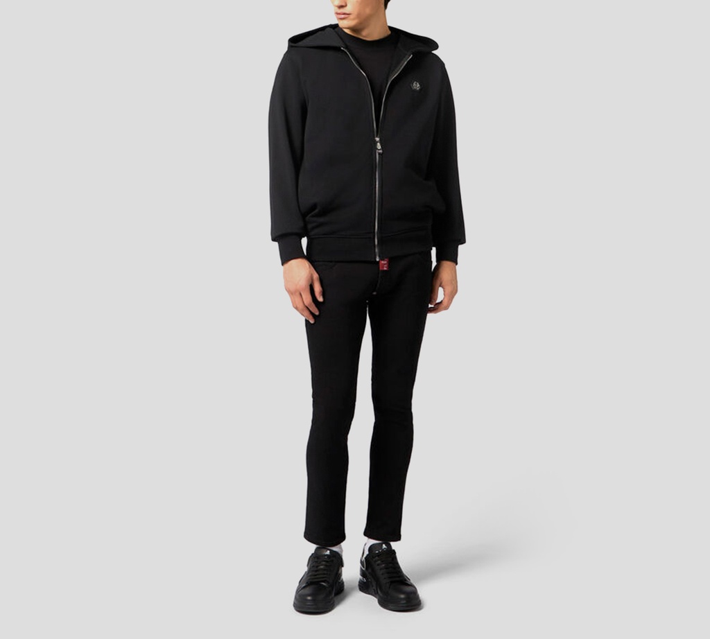 Philipp Plein - SWEATER NEGRO CLASICO CON CIERRE
