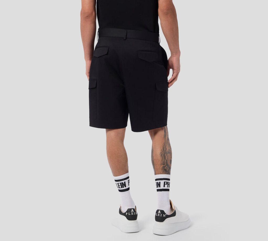 Philipp Plein - SHORT AZUL OSCURO CON BOLSILLOS LATERALES