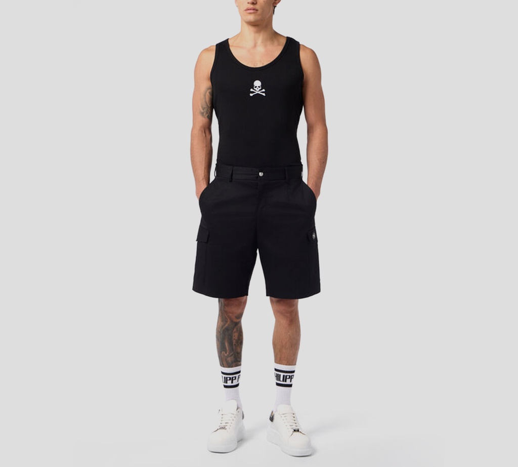 Philipp Plein - SHORT AZUL OSCURO CON BOLSILLOS LATERALES