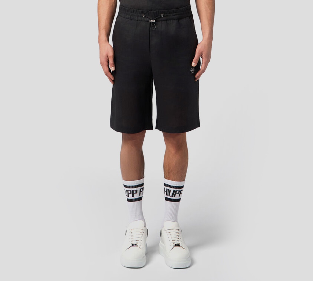 Philipp Plein - SHORT DE LINO NEGRO