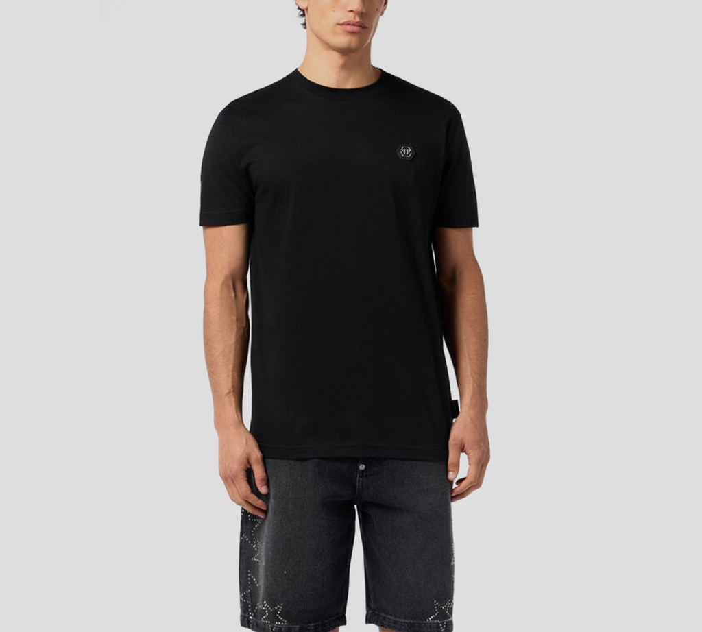 Philipp Plein - FRANELA NEGRA CLASICA CON LOGO PEQUEÑO