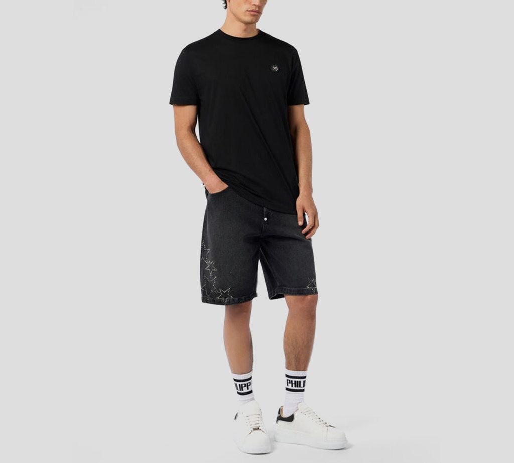 Philipp Plein - FRANELA NEGRA CLASICA CON LOGO PEQUEÑO