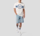 Philipp Plein - FRANELA BLANCA CON LOGO Y LINEAS EN NEGRO