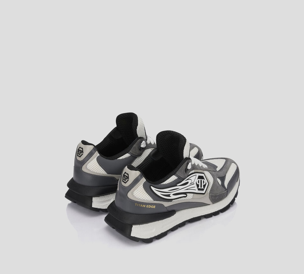 Philipp Plein - SNEAKERS BLANCOS CON GRIS Y TRENZAS BLANCAS
