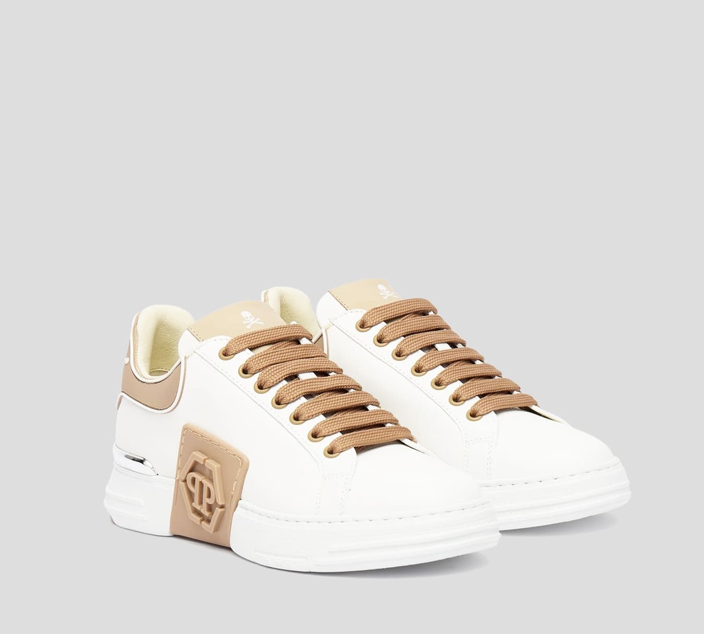 Philipp Plein - SNEAKER BLANCO CON DETALLES Y TRENZAS MARRONES