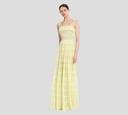 Elie Saab - VESTIDO LARGO DE MACRAMÉ AMARILLO MANTEQUILLA