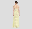Elie Saab - VESTIDO LARGO DE MACRAMÉ AMARILLO MANTEQUILLA