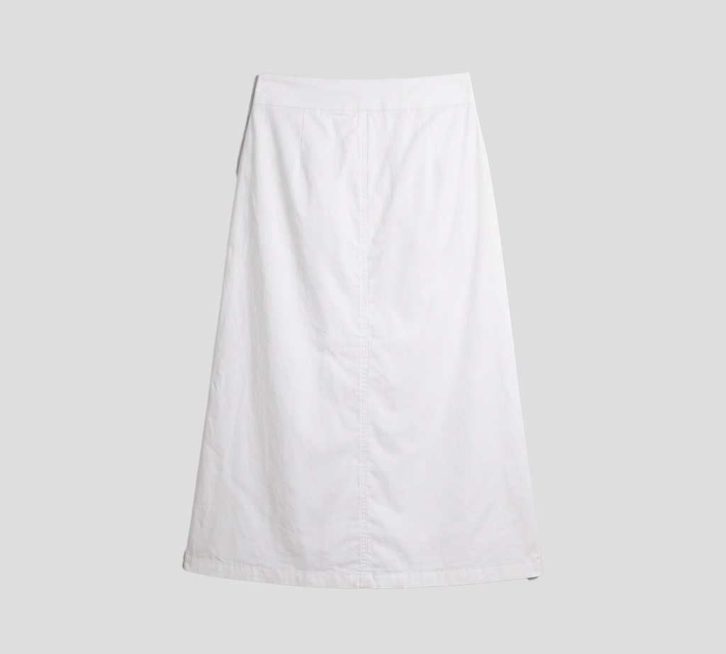 Elie Saab - FALDA MIDI DE ALGODÓN CON PLIEGUES LATERALES, COLOR BLANCO