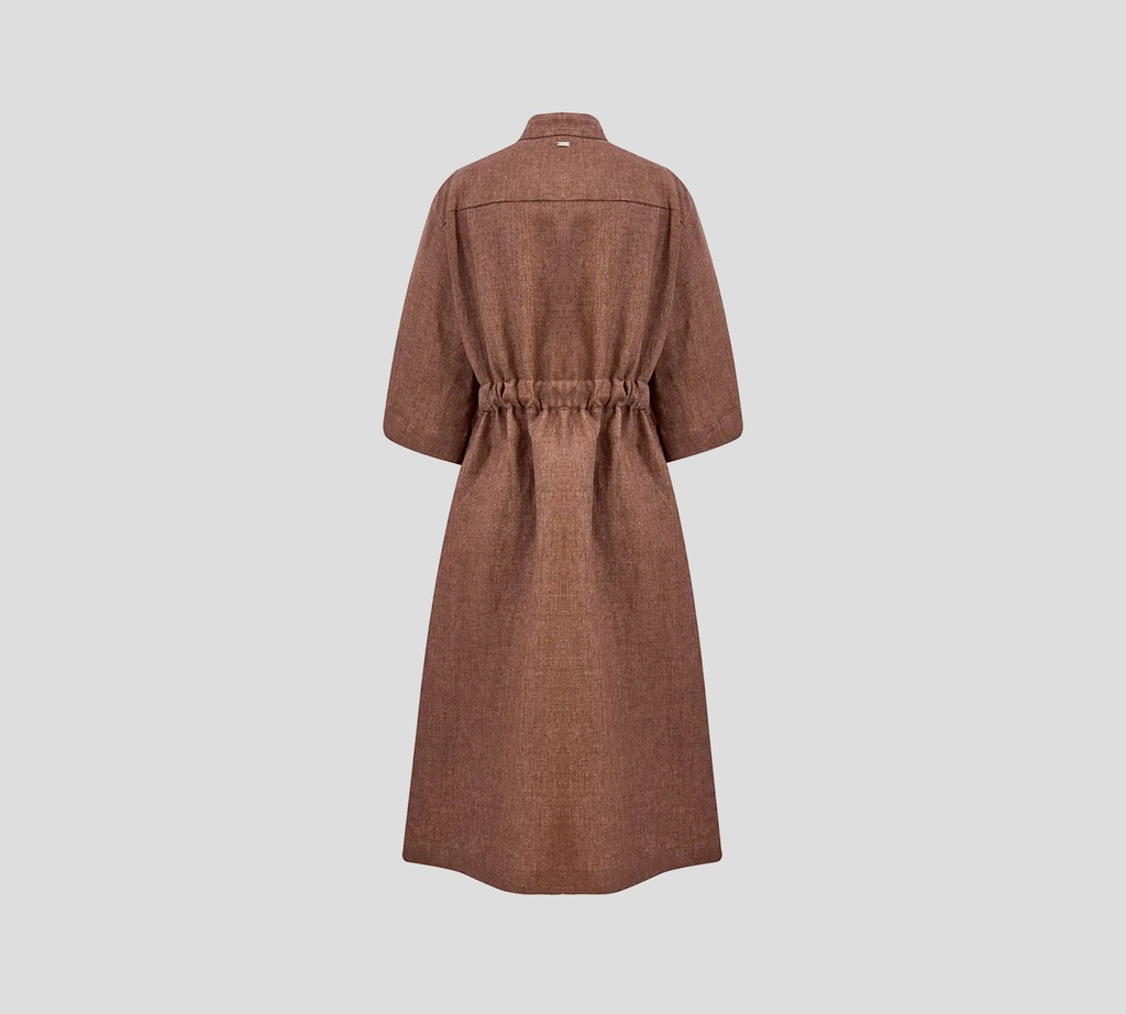 Herno - VESTIDO MARRON DE LINO