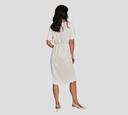 Herno - VESTIDO BLANCO CREMA CON CORDON AJUSTABLE EN CINTURA