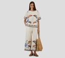 Herno - BLUSA BLANCA CON ESTAMPADO DE PALMERAS