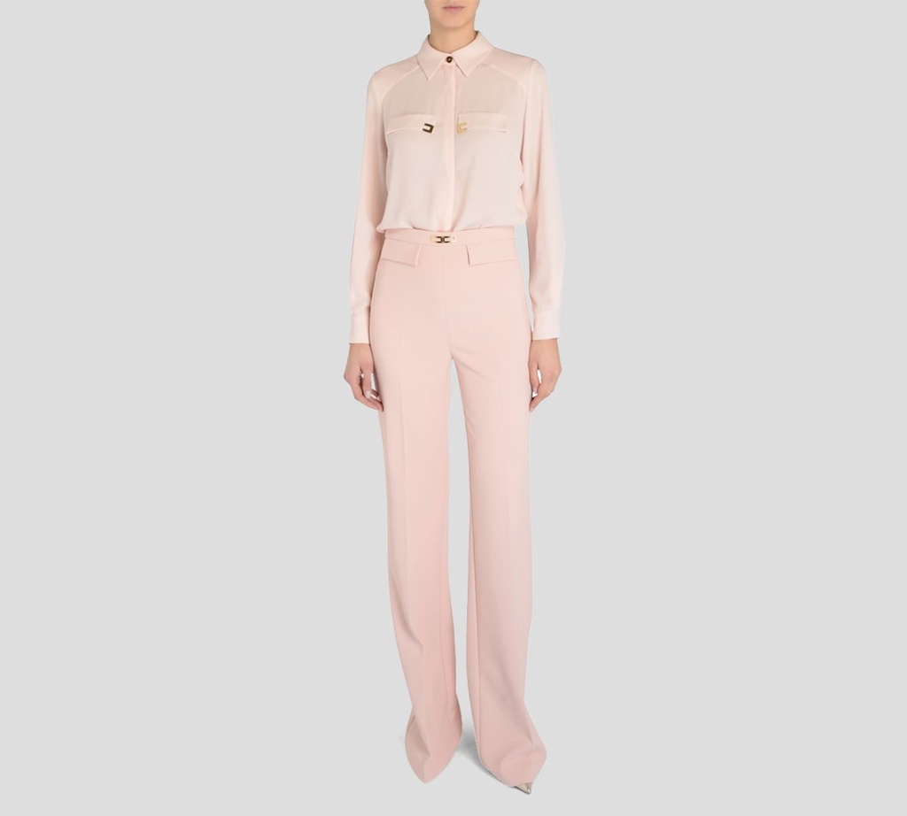 Elisabetta Franchi - BLUSA CON BOLSILLOS Y LOGO AR6