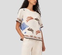 Herno - BLUSA BLANCA CON ESTAMPADO DE PALMERAS