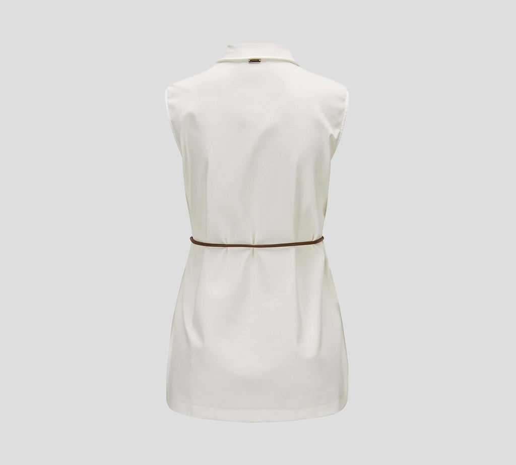 Herno - CAMISA BLANCA SON MANGAS CON CORDON MARRON