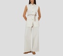 Herno - CAMISA BLANCA SON MANGAS CON CORDON MARRON