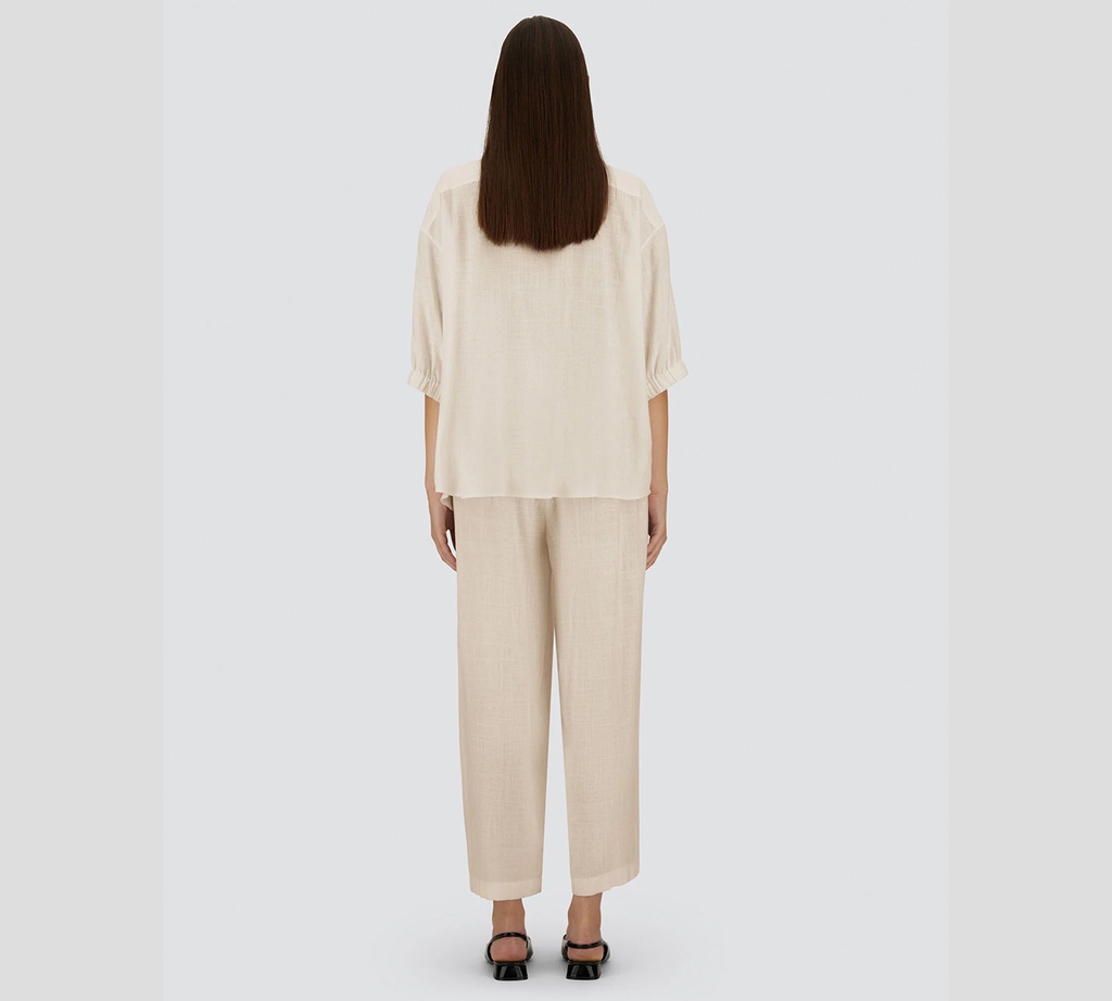 Herno - BLUSA BEIGE MANGA 3/4CON CORDONES EN LAS MANGAS