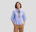 Herno - CAMISA AZUL MANGA CORTA CON CINTA EN CUELLO