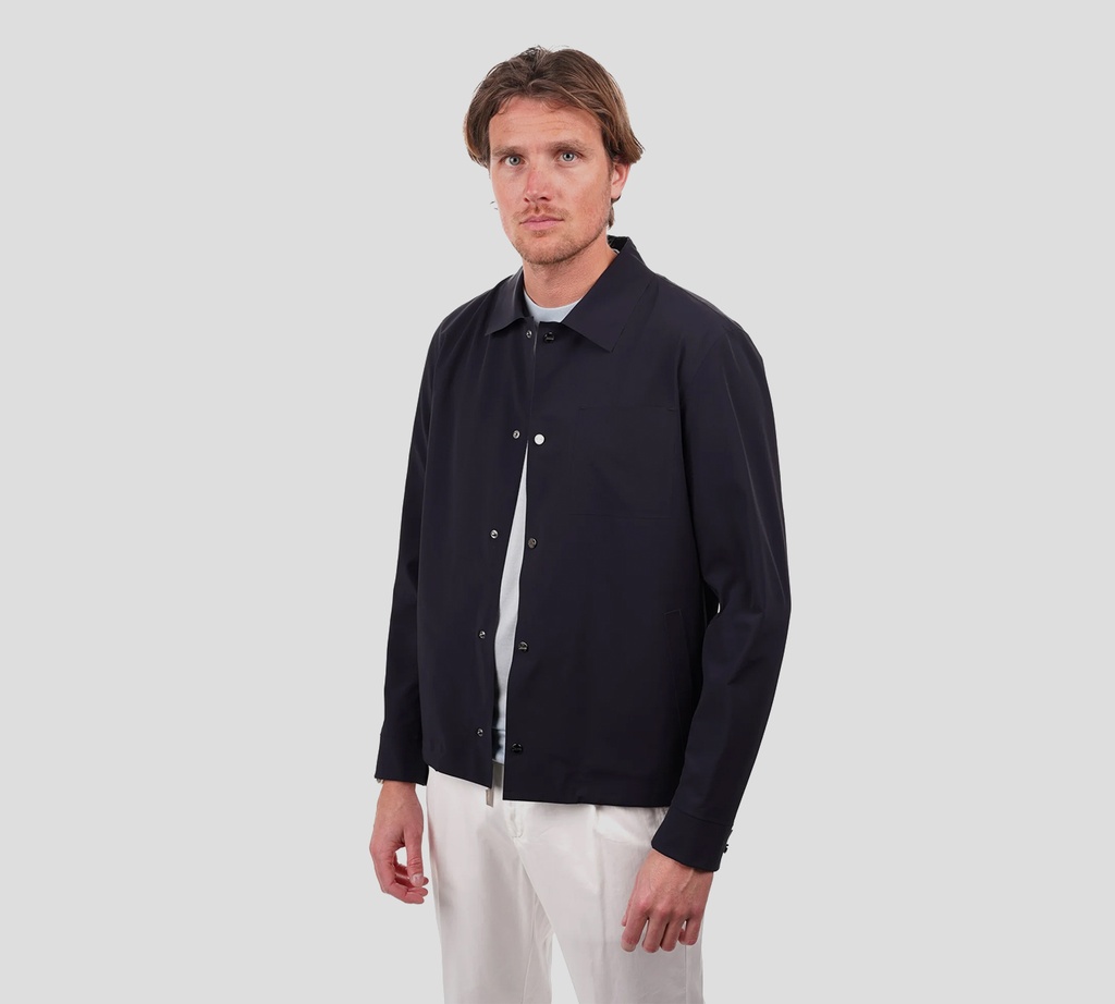 Herno - CHAQUETA TIPO CAMISA AZUL OSCURA