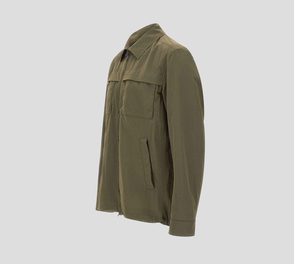 Herno - CHAQUETA VERDE CORTA VIENTOS AJUSTABLE EN CINTURA