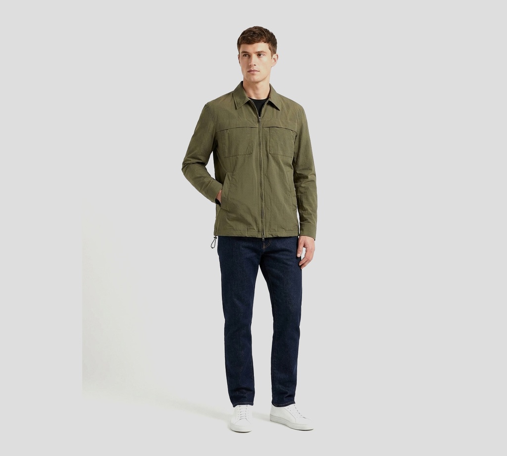 Herno - CHAQUETA VERDE CORTA VIENTOS AJUSTABLE EN CINTURA