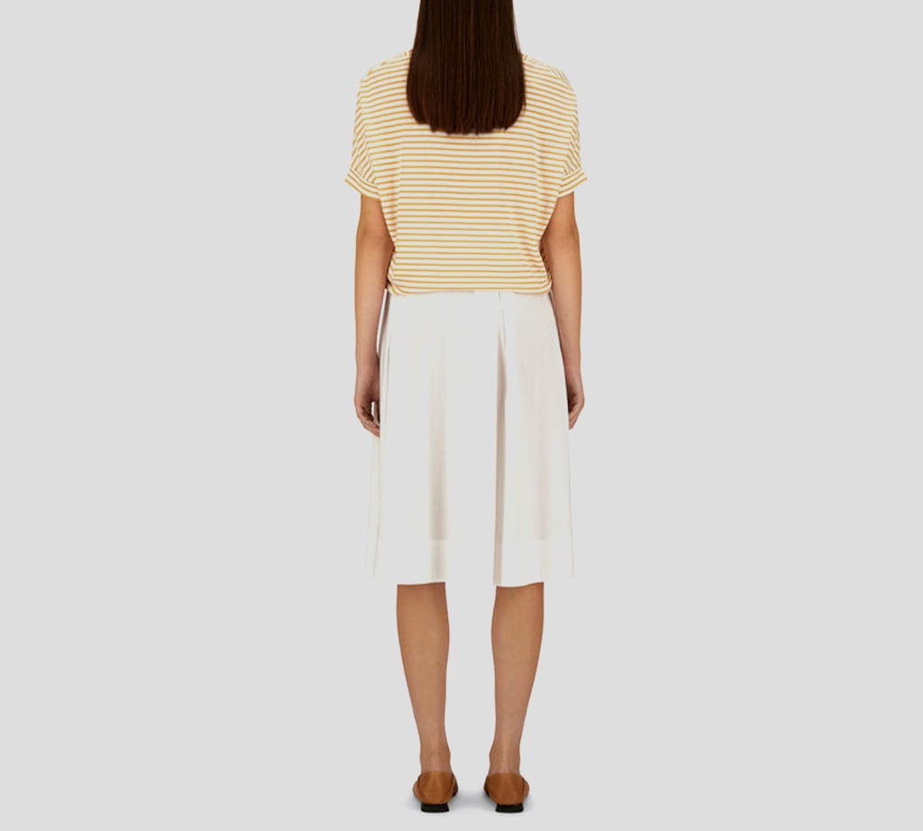 Herno - FRANELA BLANCA CON RAYAS MOSTAZA