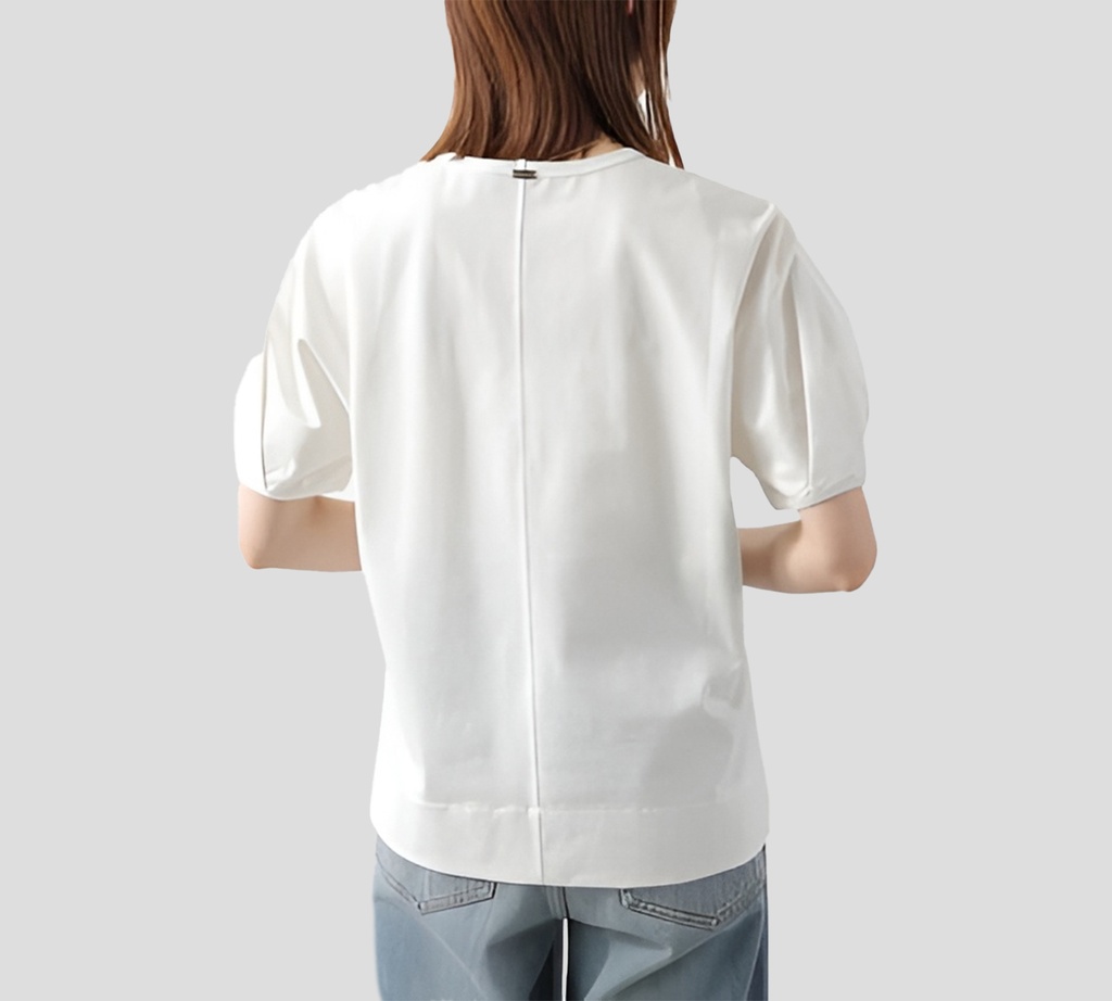 Herno - FRANELA BLANCA CON MANGAS AJUSTADAS