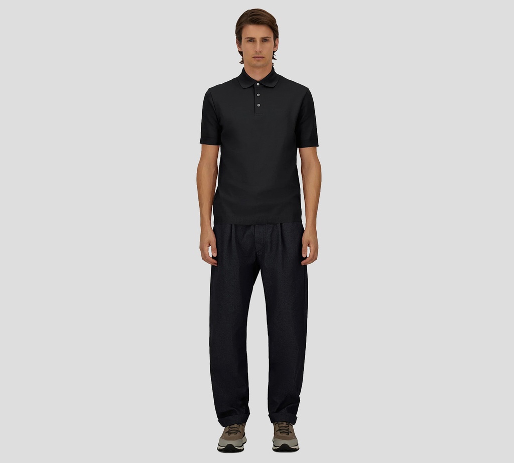 Herno - POLO NEGRA DE ALGODÓN