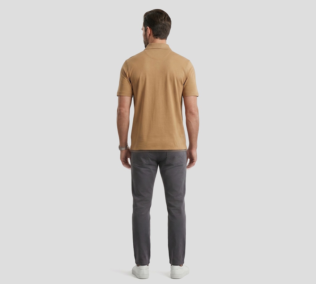 Herno - POLO MARRON CLARO DE ALGODÓN Y SPANDEX