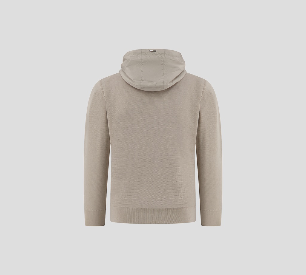 Herno - CHAQUETA GRIS DE MANGAS TEJIDAS