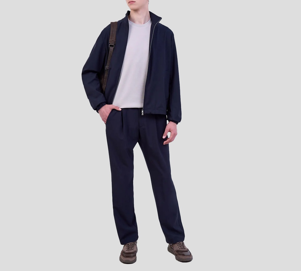 Herno - PANTALON DE MONO AZUL OSCURO CON LIGA