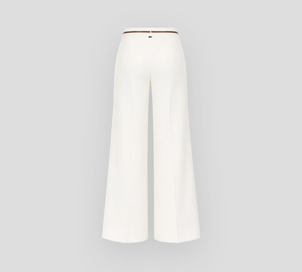 Herno - PANTALON BLANCO CREMA STRESS Y CORDON MARRON