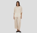 Herno - PANTALON DE LINO BEIGE CON CORDON EN LA CINTURA