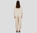 Herno - PANTALON DE LINO BEIGE CON CORDON EN LA CINTURA