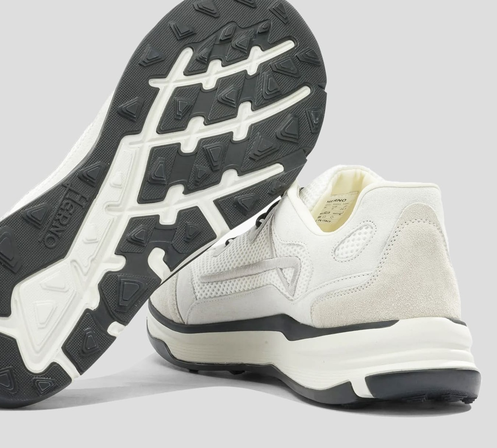Herno - SNEAKERS DEPORTIVOS GRIS CON BLANCO Y LINEAS NEGRAS