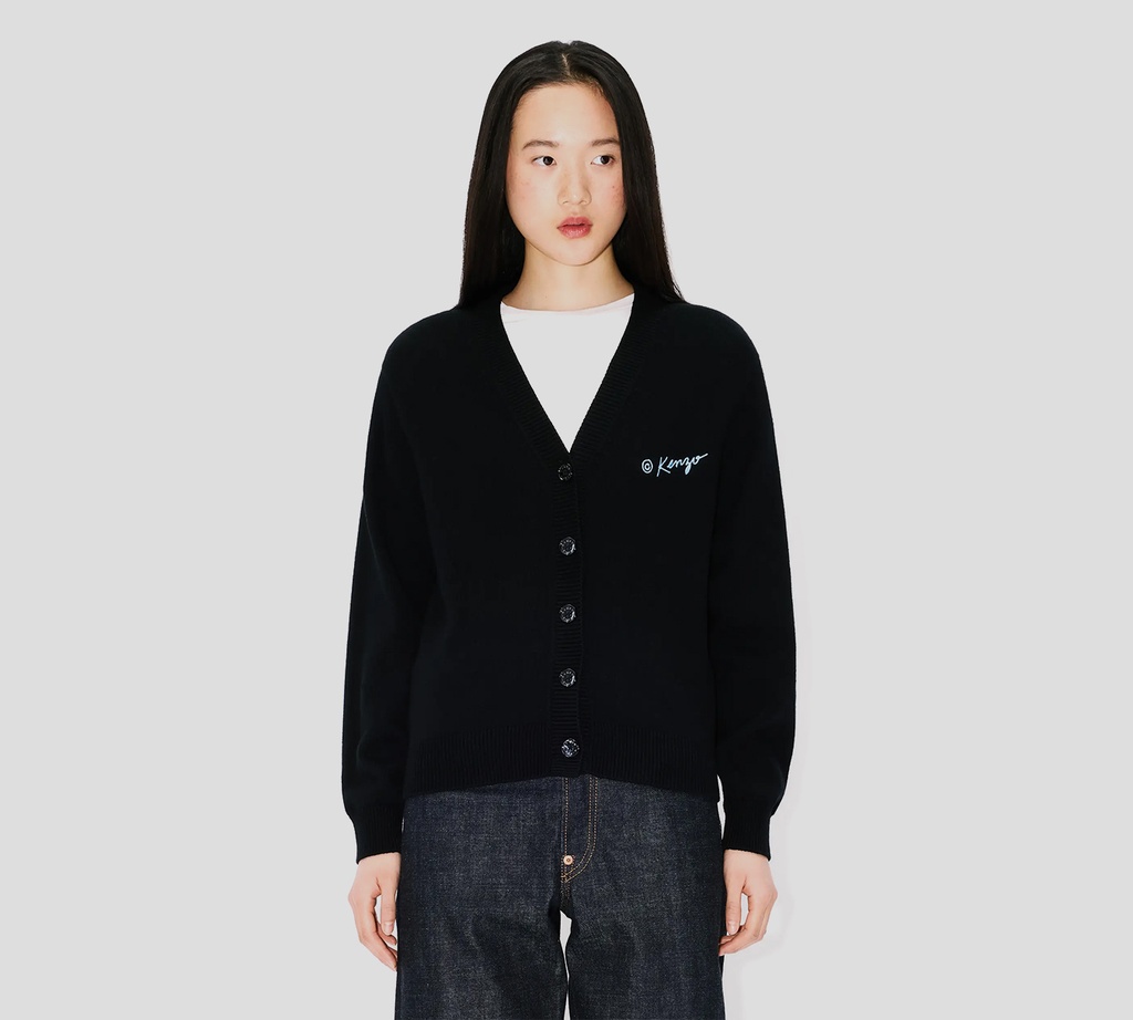 Kenzo - CARDIGAN NEGRO CON TIGRE AMARILLO