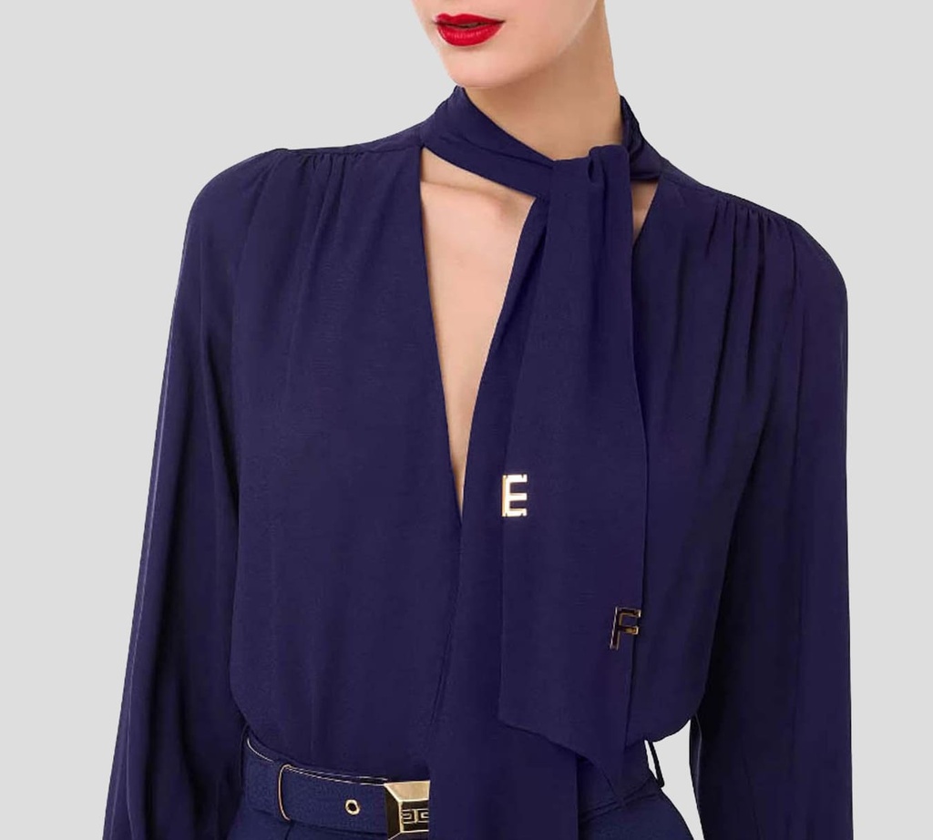 Elisabetta Franchi - BLUSA CON LETRAS DORADAS 590