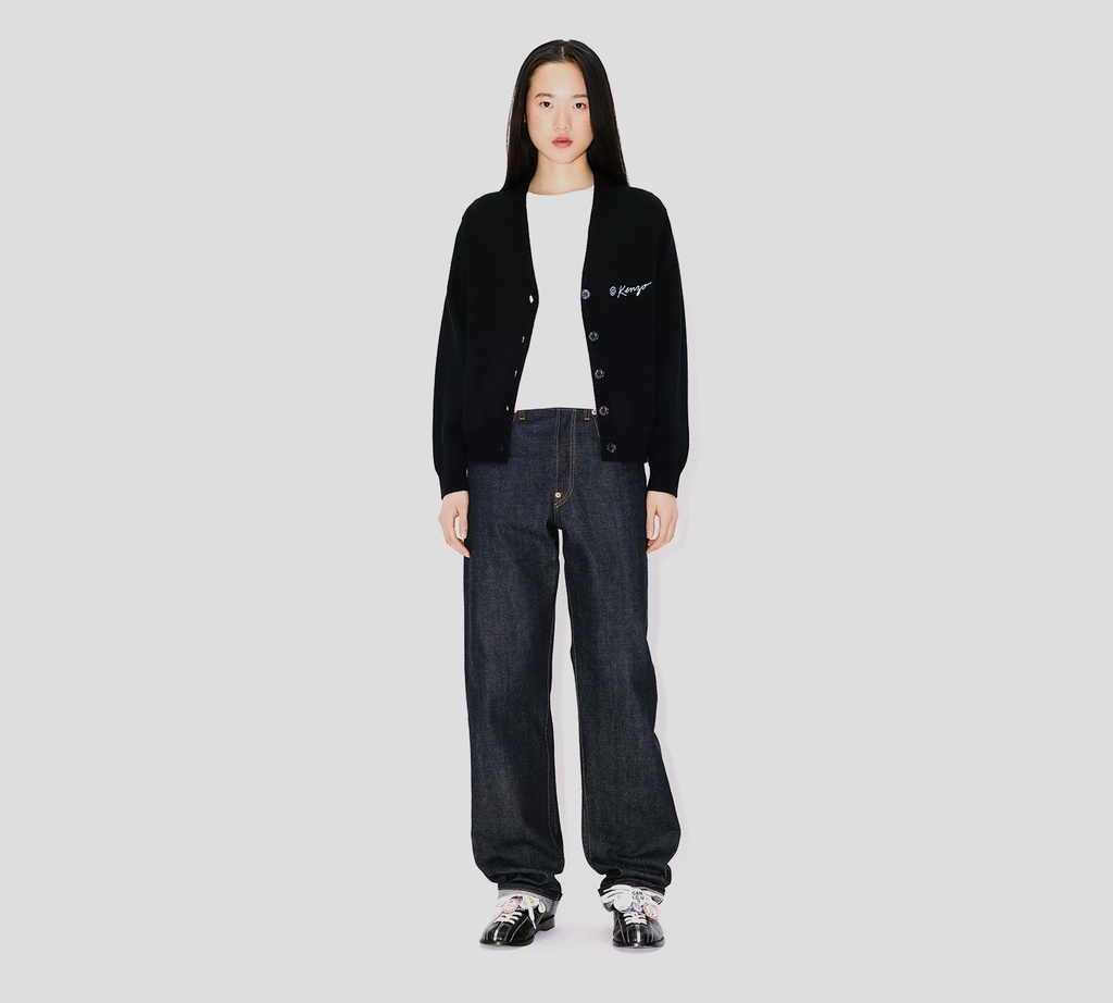 Kenzo - CARDIGAN NEGRO CON TIGRE AMARILLO