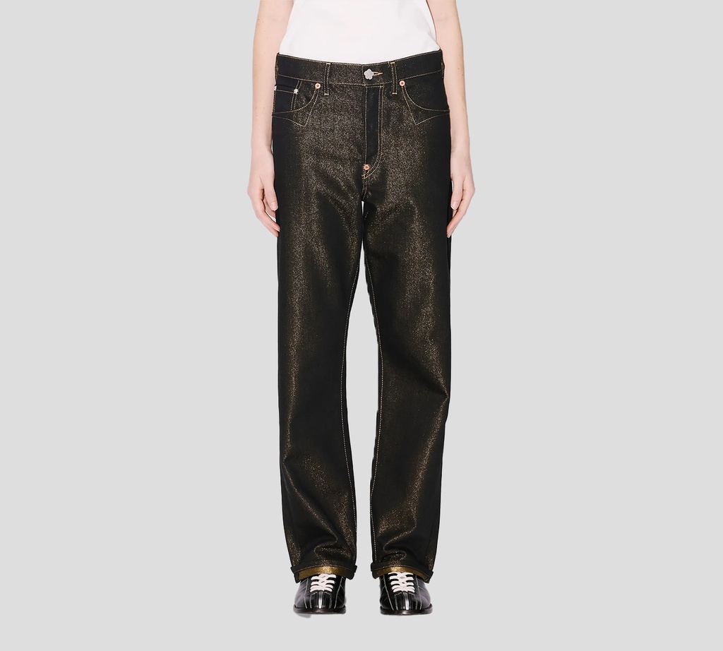 Kenzo - JEAN NEGRO CON BRILLANTES DORADOS