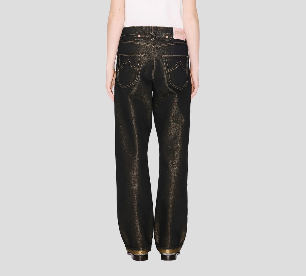 Kenzo - JEAN NEGRO CON BRILLANTES DORADOS