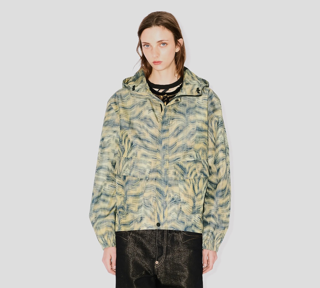Kenzo - CHAQUETA AZUL CON AMARILLO ATIGRADA