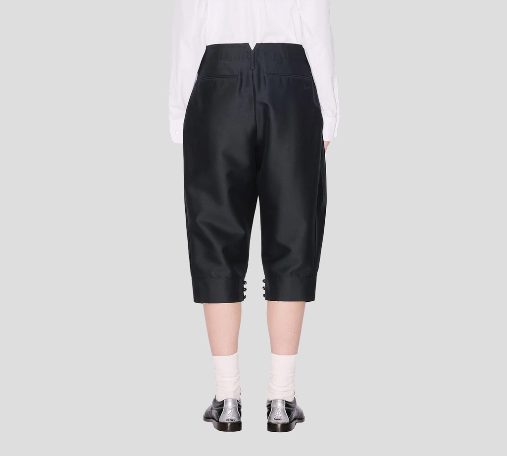 Kenzo - PANTALON CORTO NEGRO CON PLIEGUES