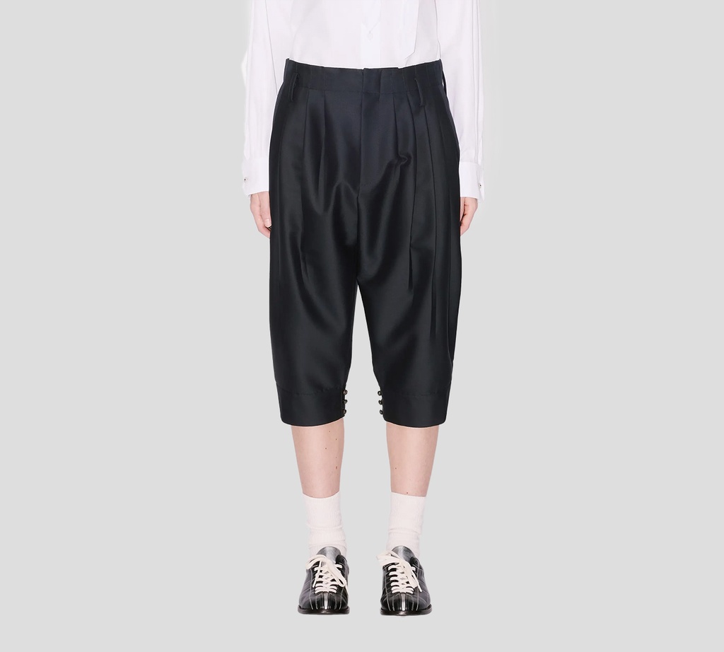 Kenzo - PANTALON CORTO NEGRO CON PLIEGUES