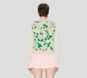 Kenzo - SWEATER AZUL CON BORDADOS EN FUCSIA, NARANJA Y VERDE